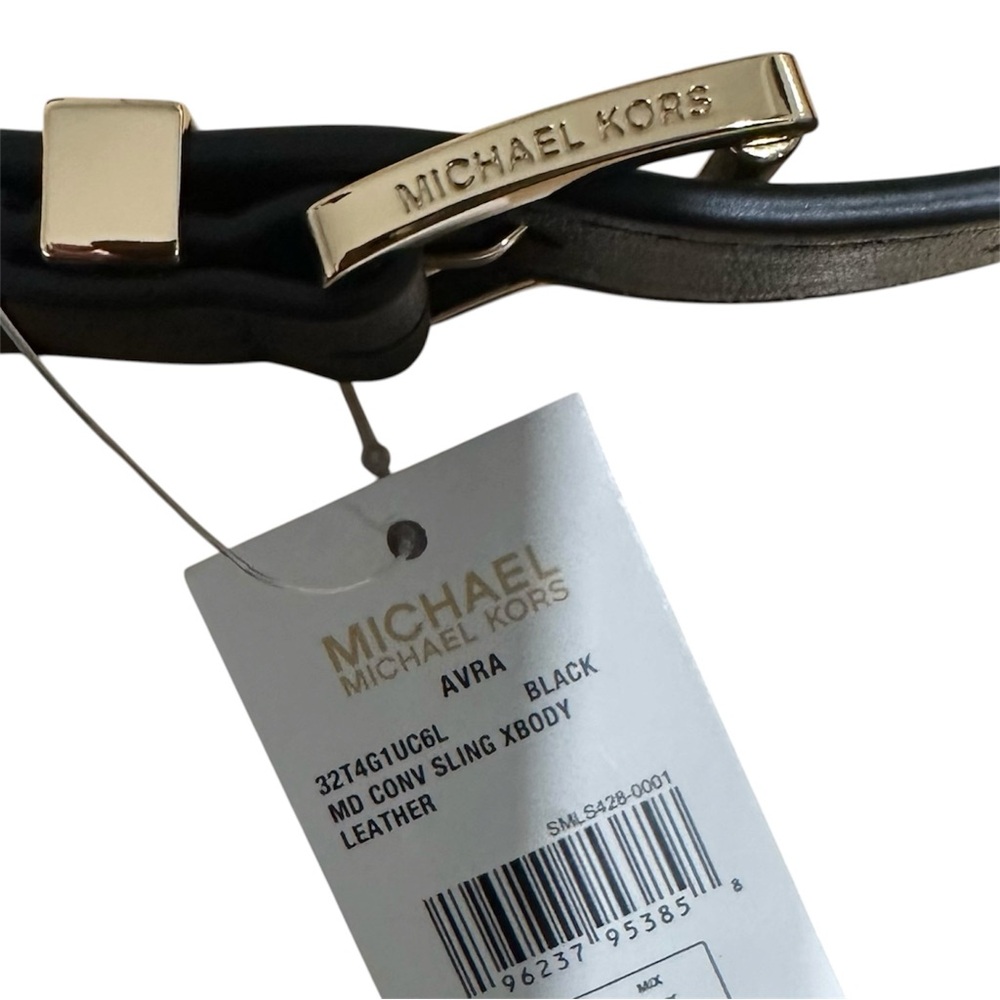 MICHAEL Michael Kors Medium Avra Sling Crossbody Bag in Black - Picture 11 of 13
